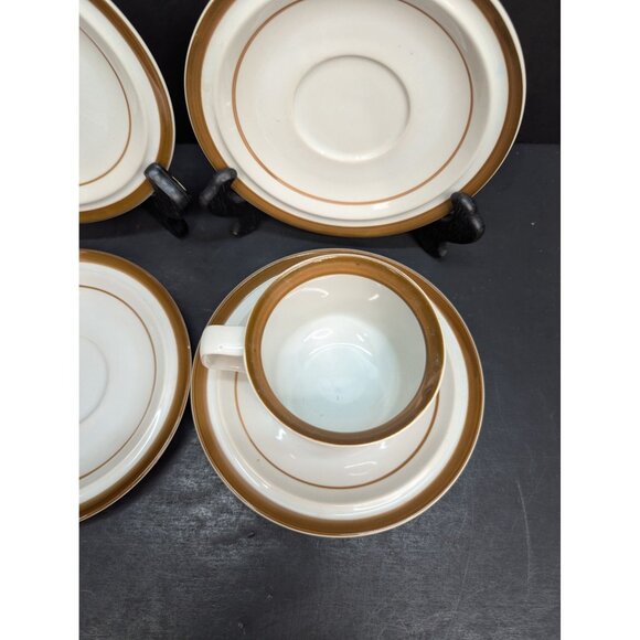 Brown Monterrey Stoneware by MSI Japan 1 Coffee Cup and 4 Saucers - Picture 8 of 10